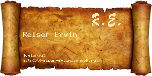 Reiser Ervin névjegykártya